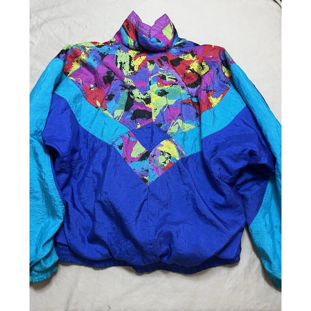 Vintage 90s NIKE Swoosh Multicolor Full Zip Track Jacket Size Medium - Picture 7 of 9